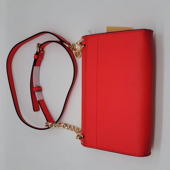 Michael Kors Saffiano Leather 3-in-1 Crossbody Clutch In Coral Reef - Picture 2 of 4